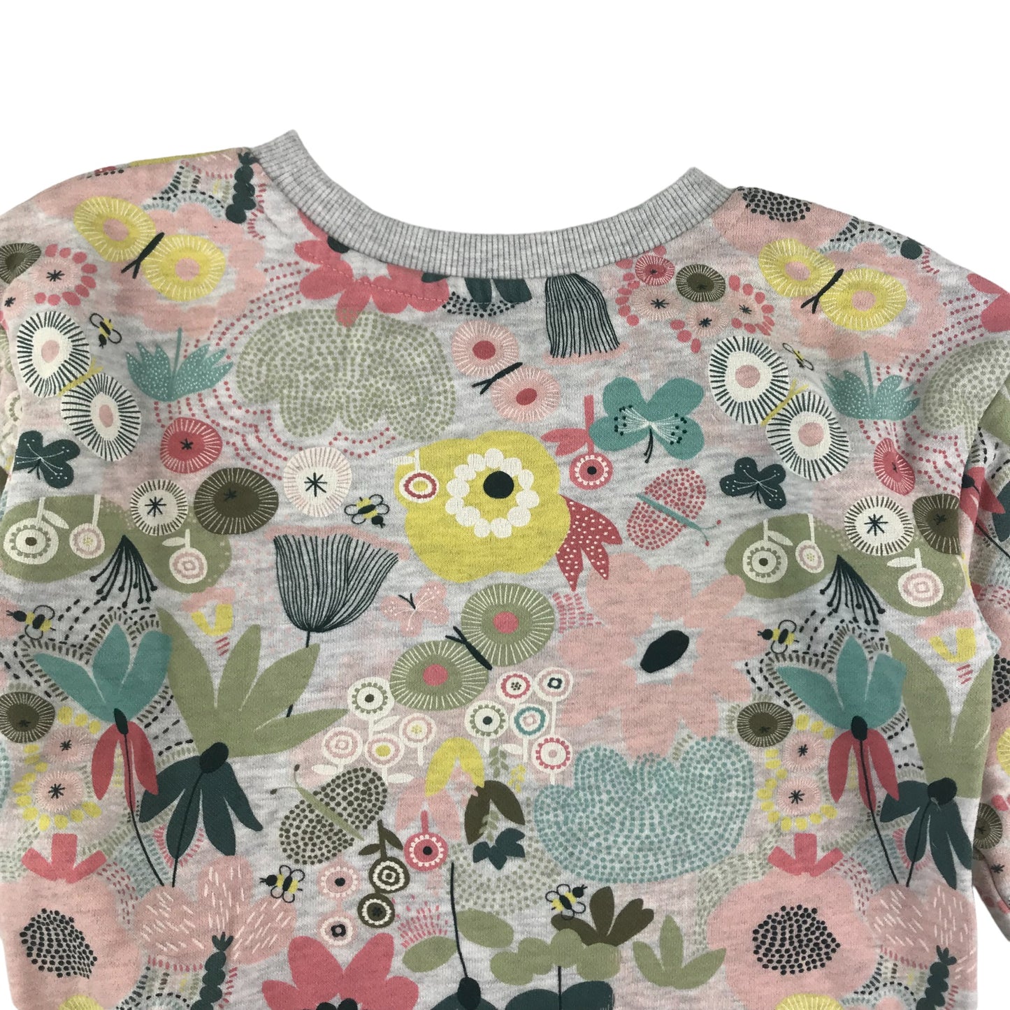 Nutmeg Sweater Age 6 Grey Graphic Floral Print Pattern