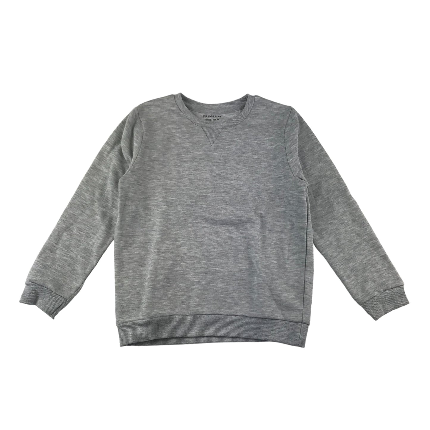 Primark Sweater Age 7 Light Grey Plain Long Sleeve