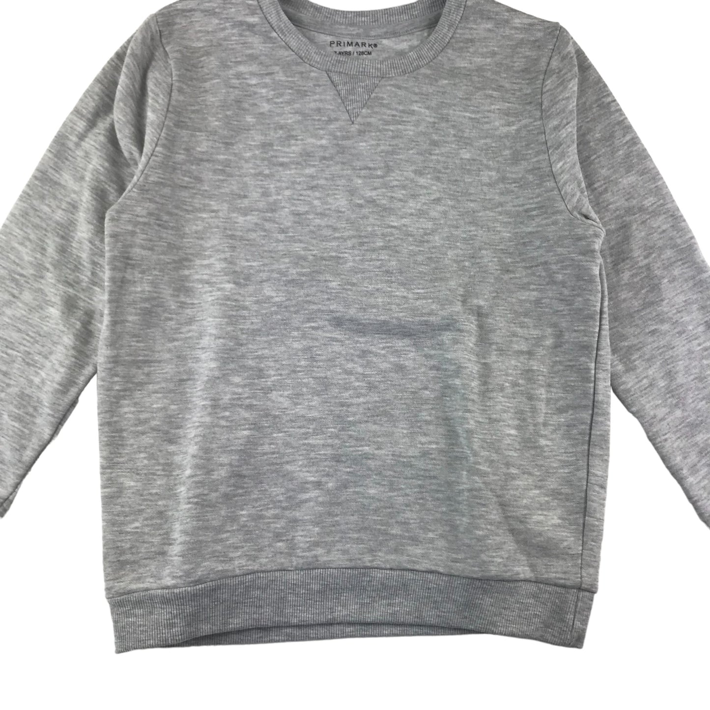 Primark Sweater Age 7 Light Grey Plain Long Sleeve