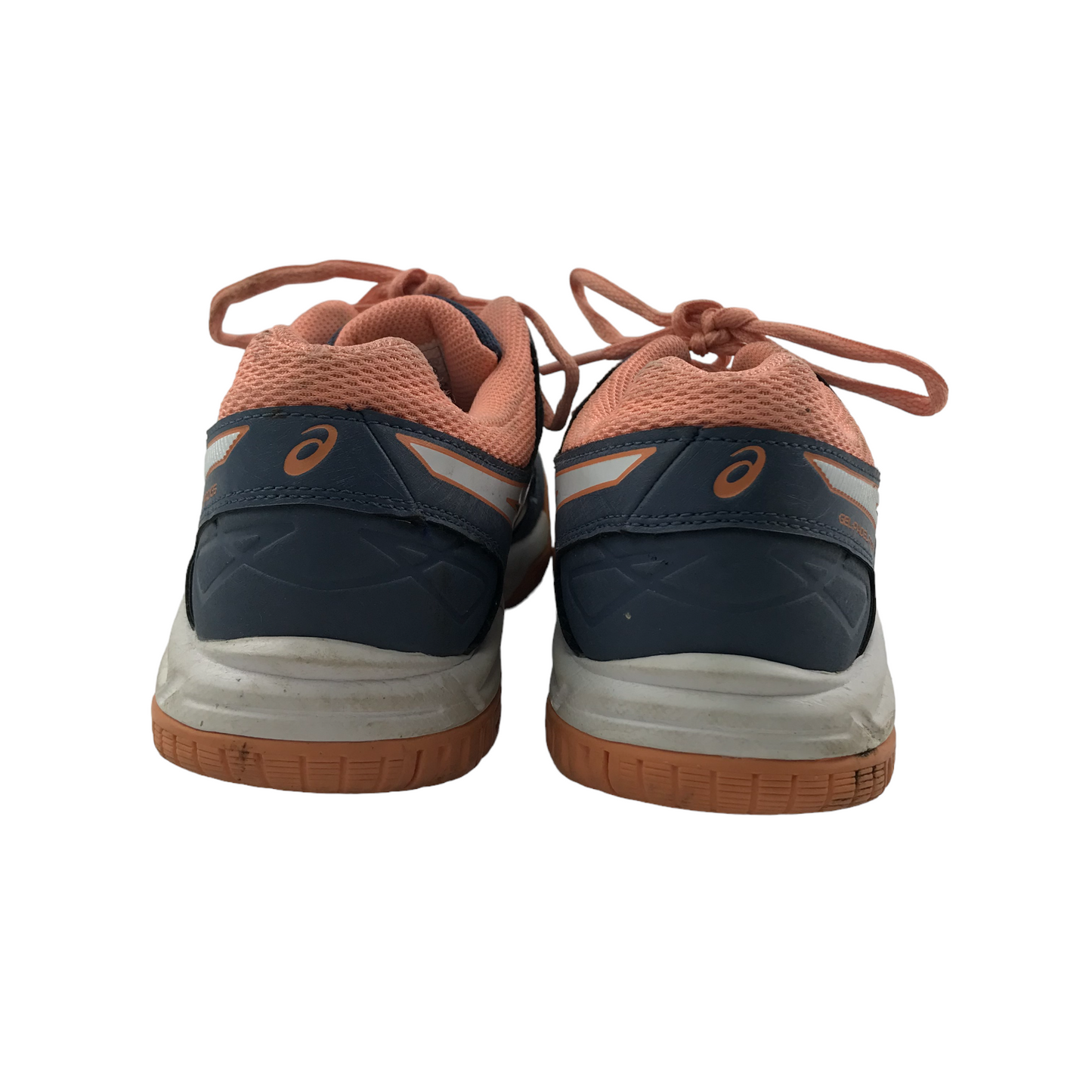 Asics Trainers Shoe Size 3 Grey and Peachy with Laces