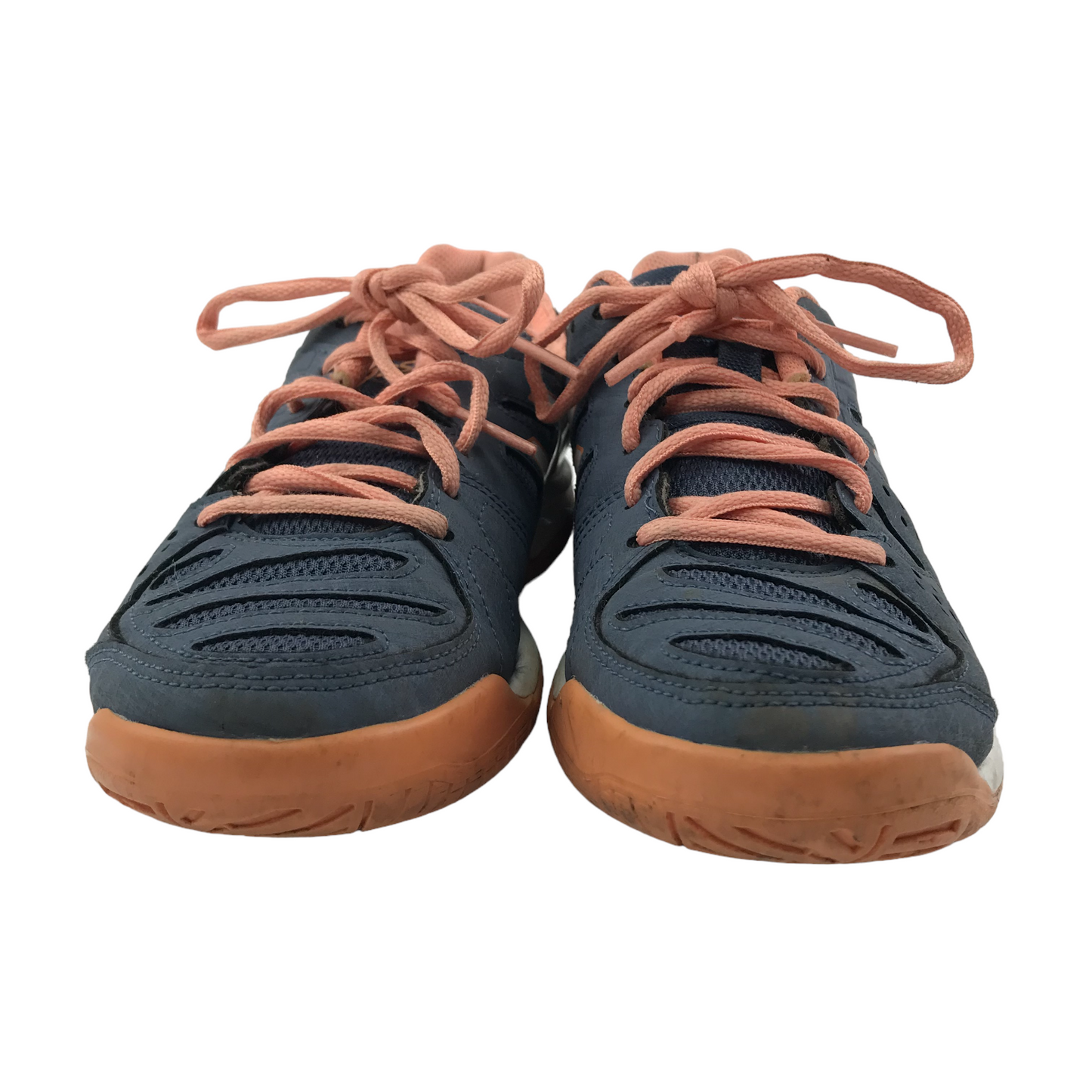 Asics Trainers Shoe Size 3 Grey and Peachy with Laces