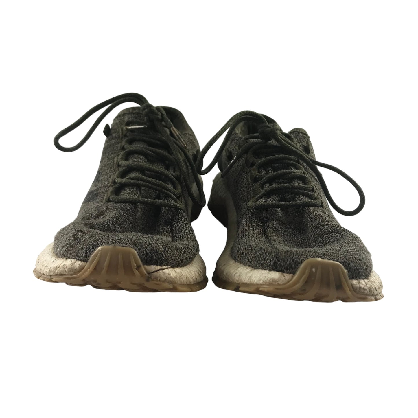 Adidas Trainers Shoe Size 9.5 Khaki white Mid sole and Brown outer sole
