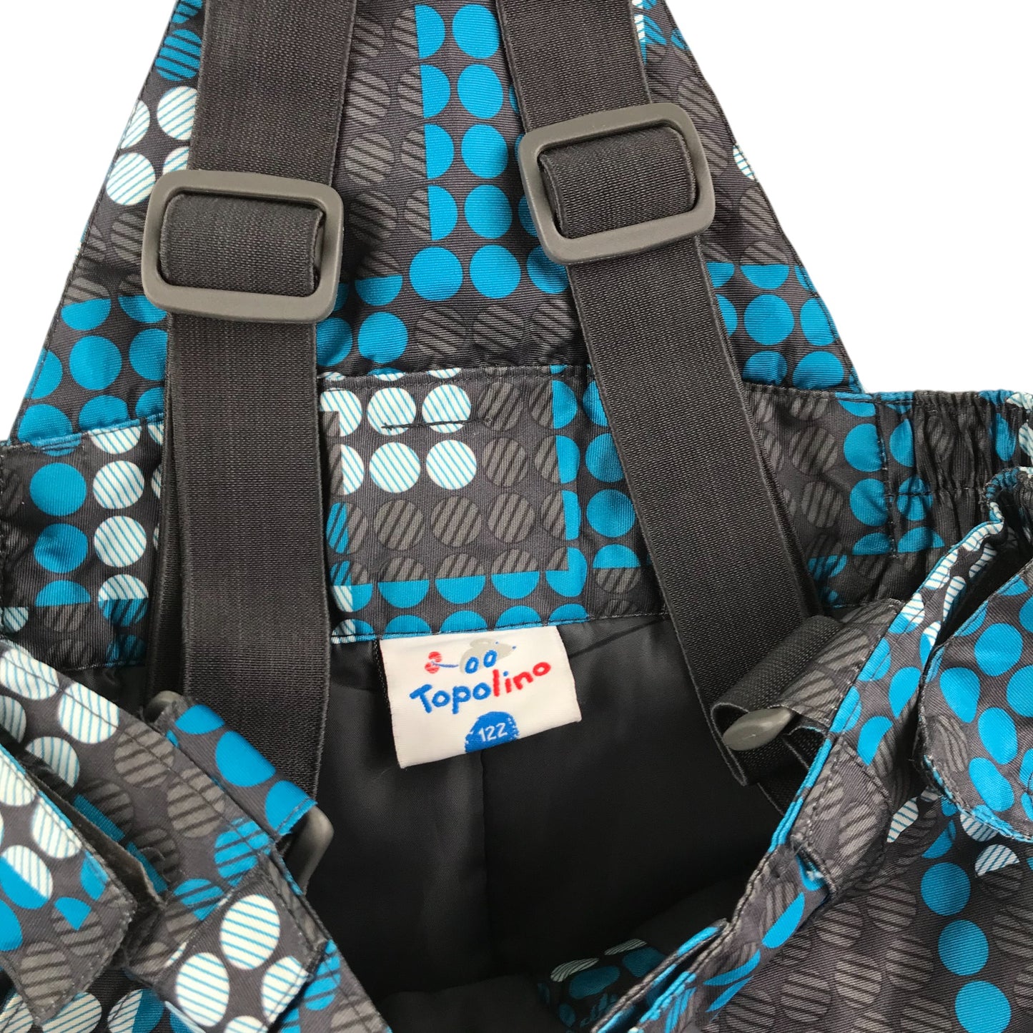 Topolino Salopettes 6-7 years blue and black circle pattern design print
