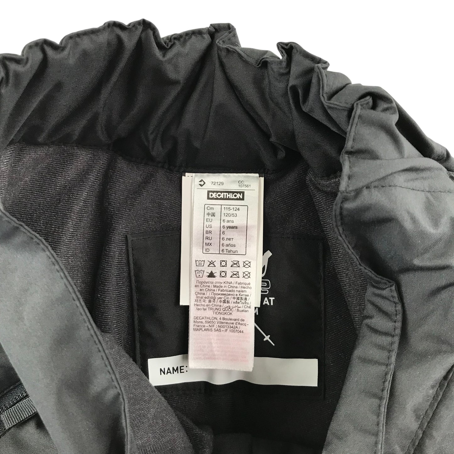 Decathlon Snow Trousers 6-7 years black warm lining