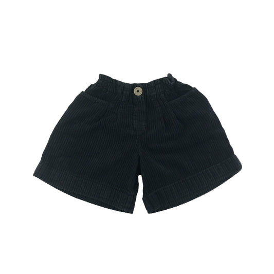 Zara Shorts Age 6-7 Black Corduroy Style Flared Cotton