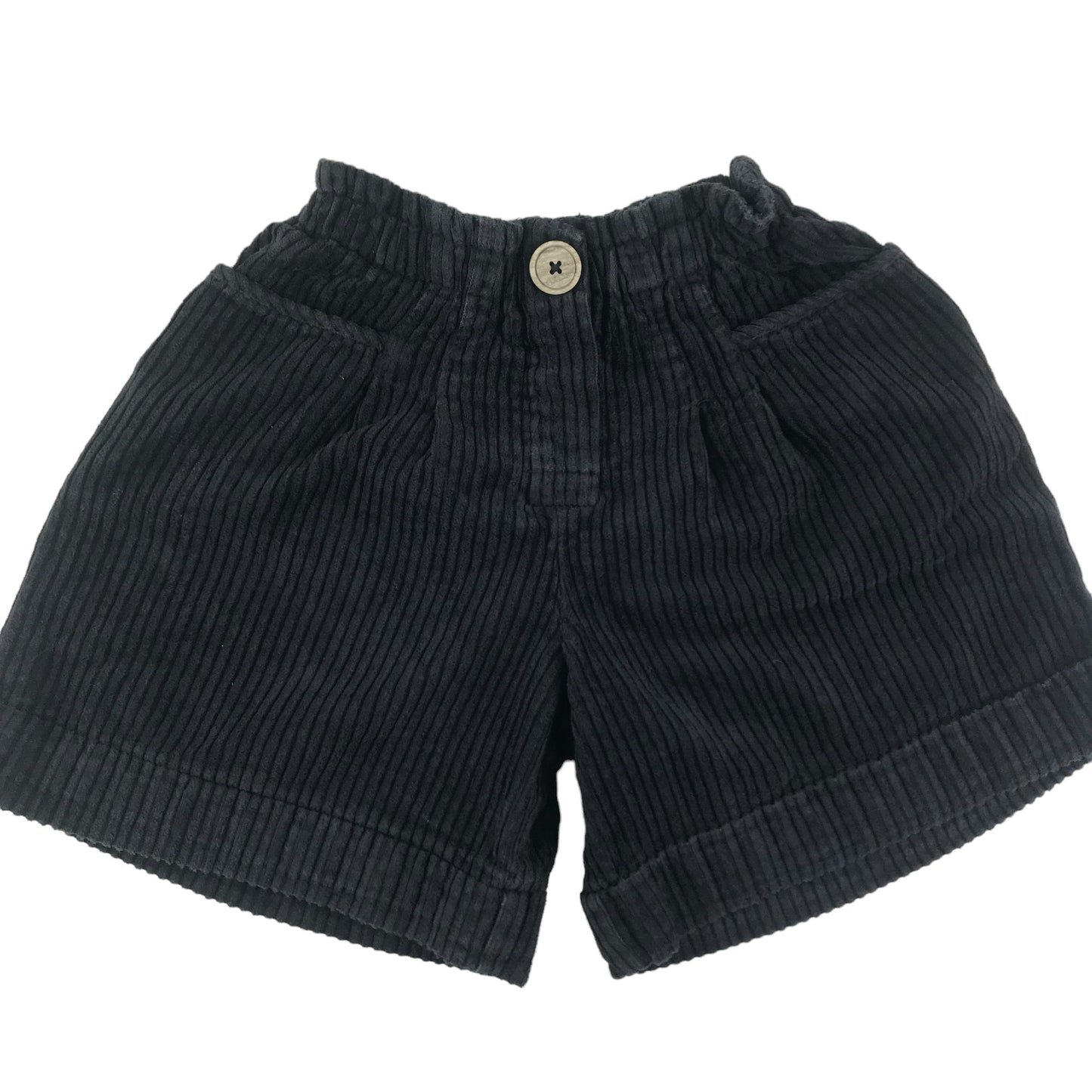 Zara Shorts Age 6-7 Black Corduroy Style Flared Cotton