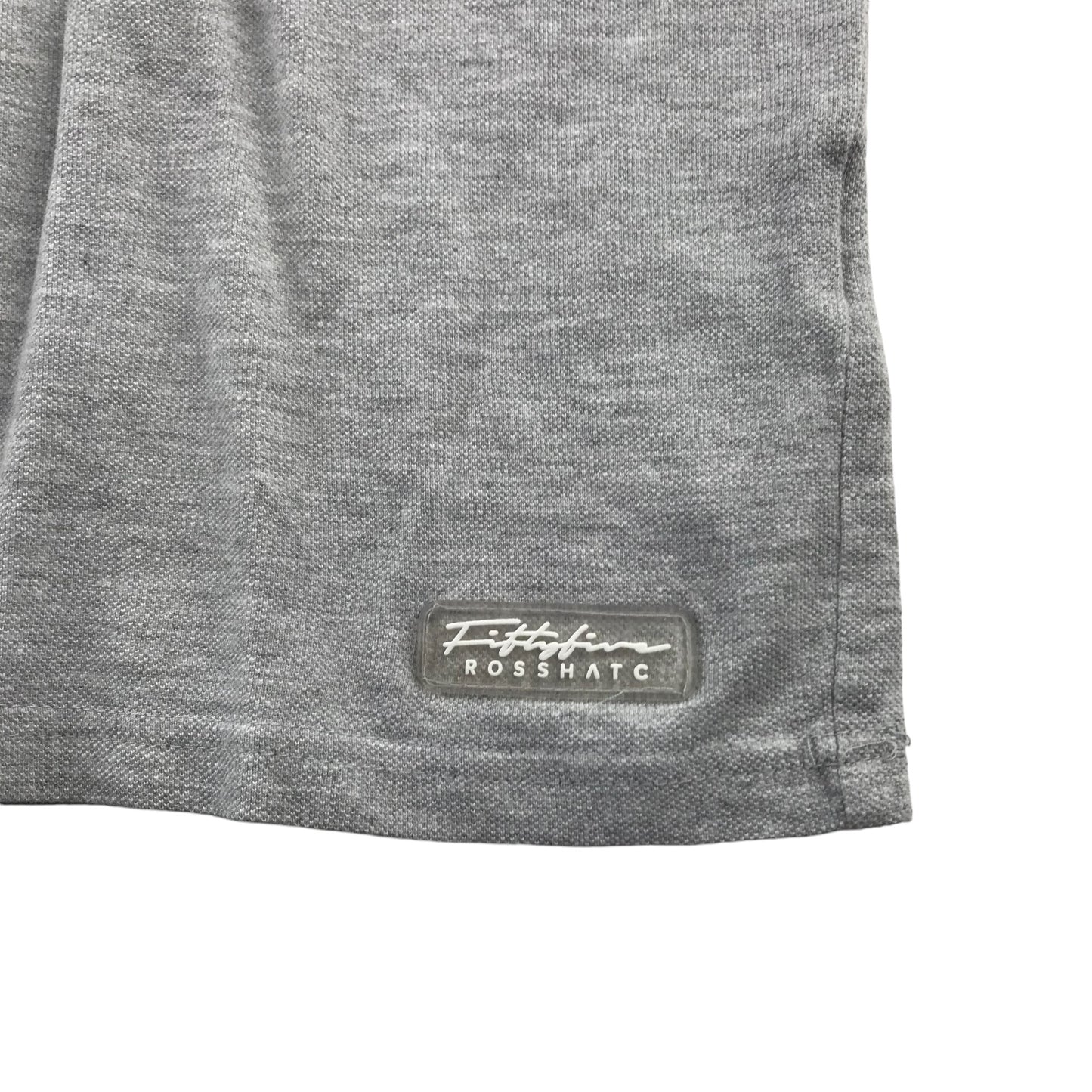Crosshatch Polo Shirt Men's Large Grey Collared