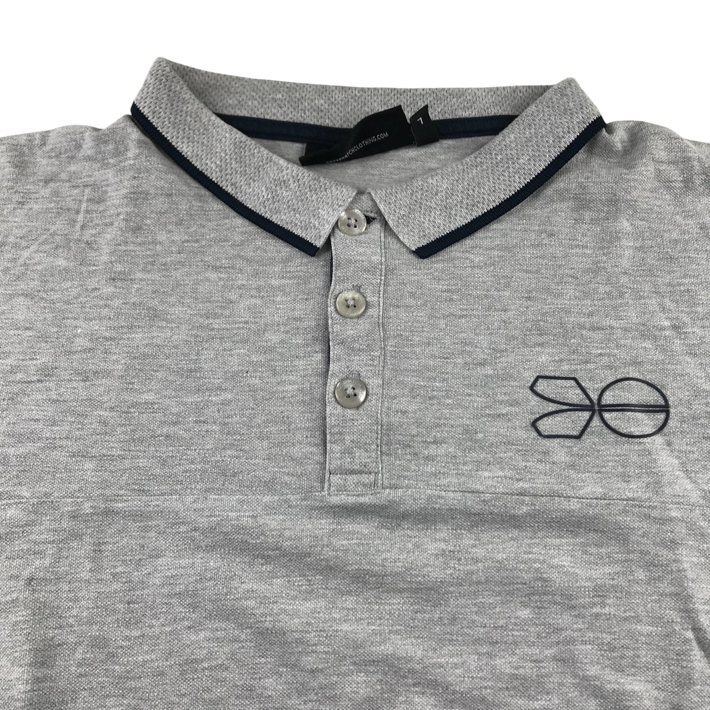 Crosshatch Polo Shirt Men's Large Grey Collared