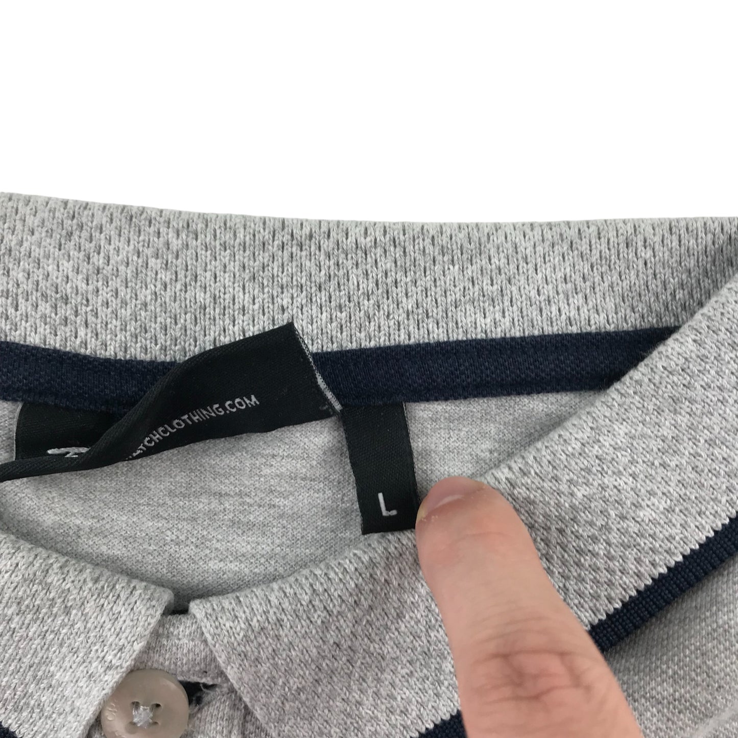 Crosshatch Polo Shirt Men's Large Grey Collared