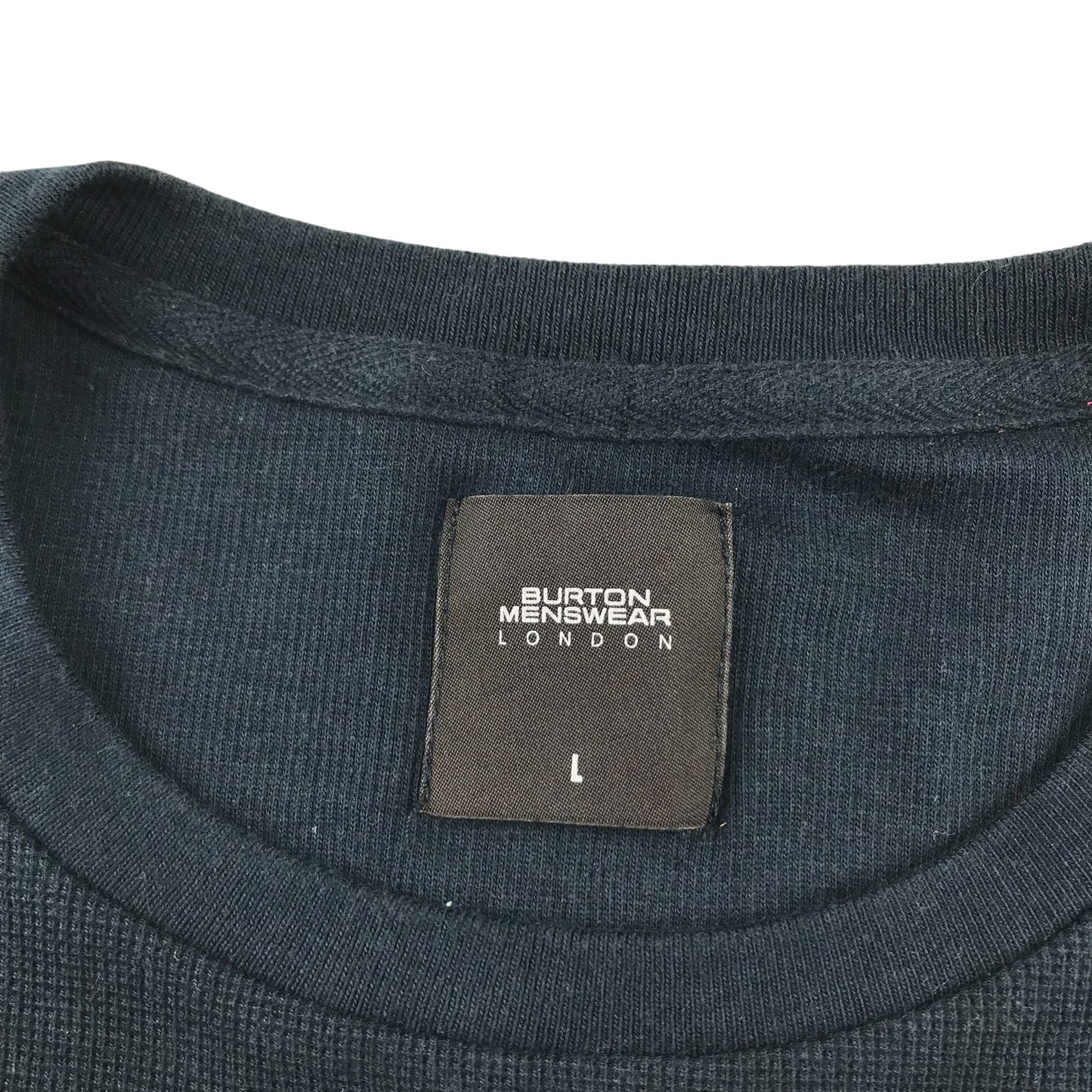 Burton Menswear T-Shirt Men's Large Navy Plain Cotton
