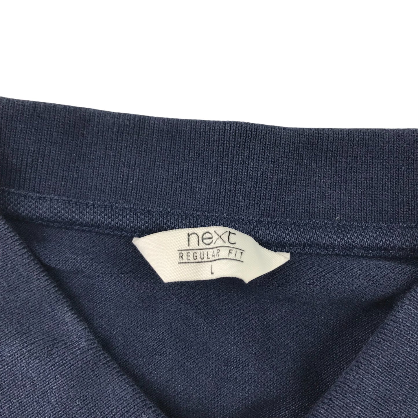 Next Polo Shirt Men's large Navy Plain with Logo Regular Fit