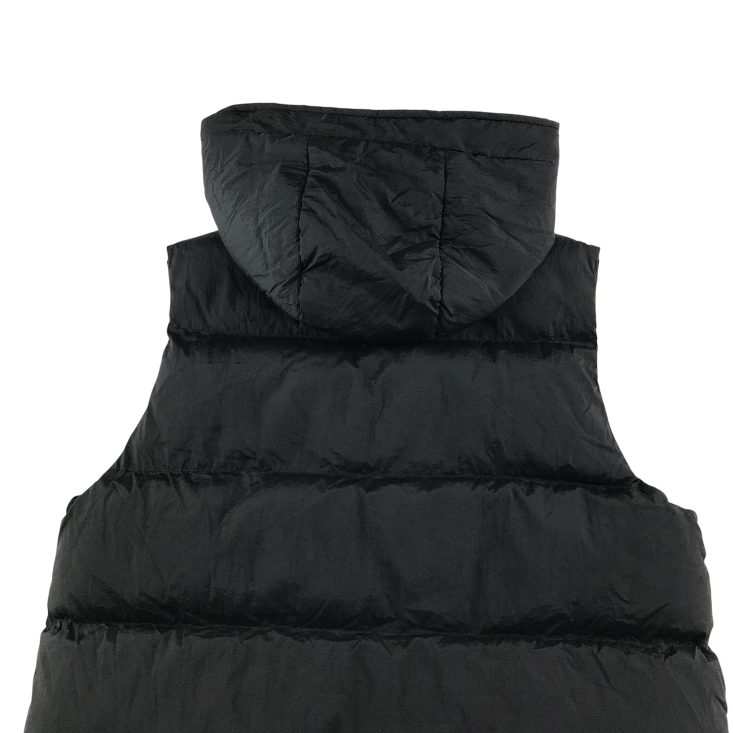 Shein Gilet women's M black plain puffer with hood
