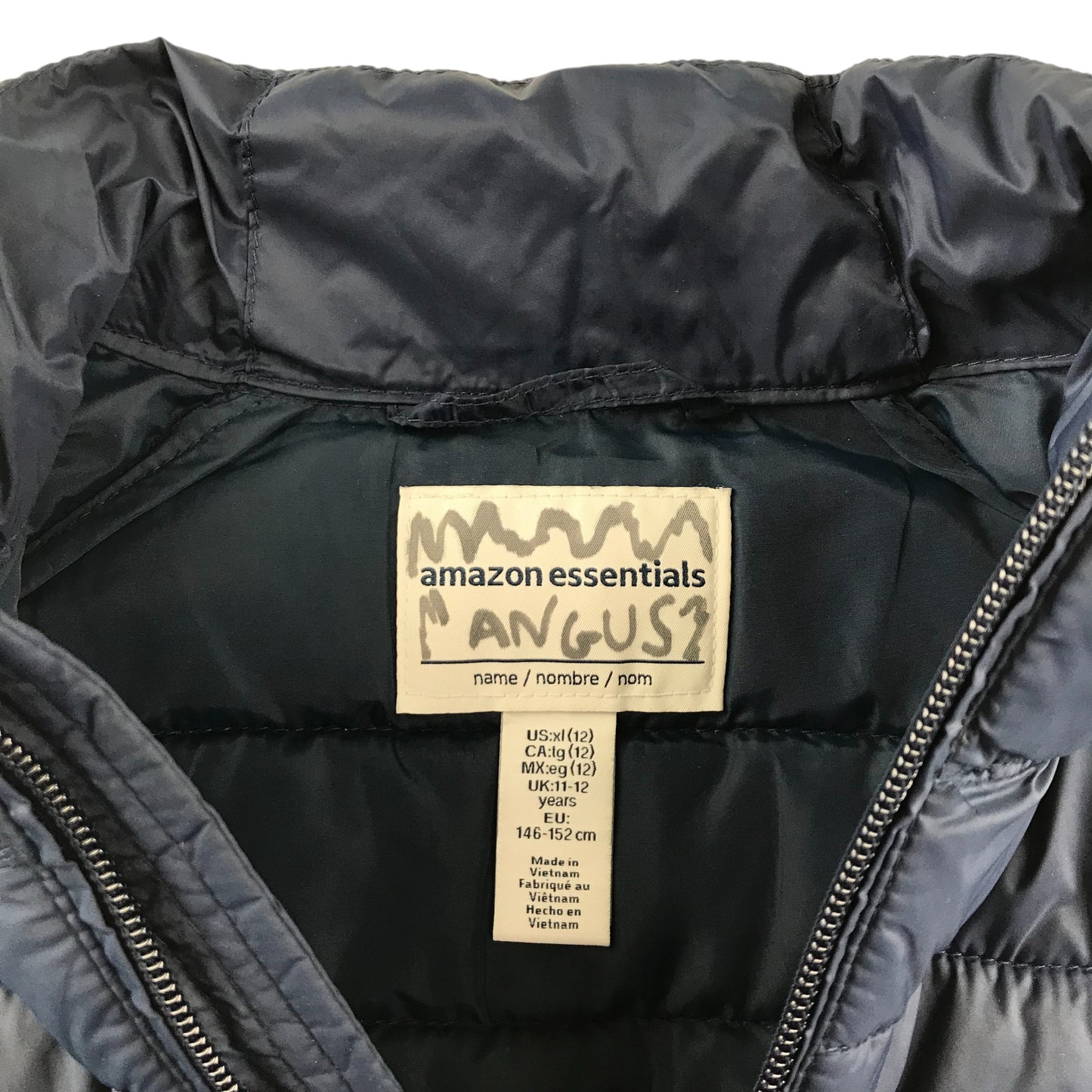 Amazon Essentials Gilet 11-12 years navy puffer