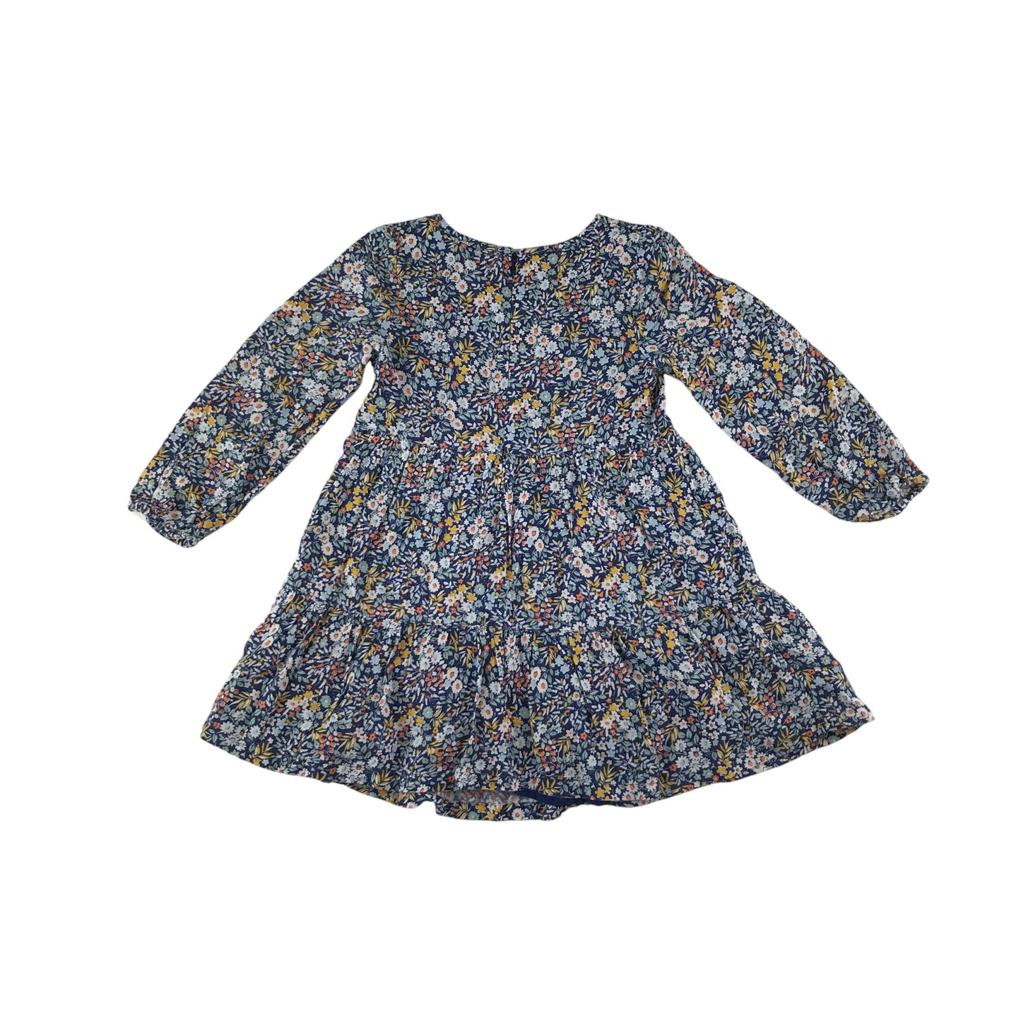 John Lewis dress 4-5 years navy and yellow floral long sleeve
