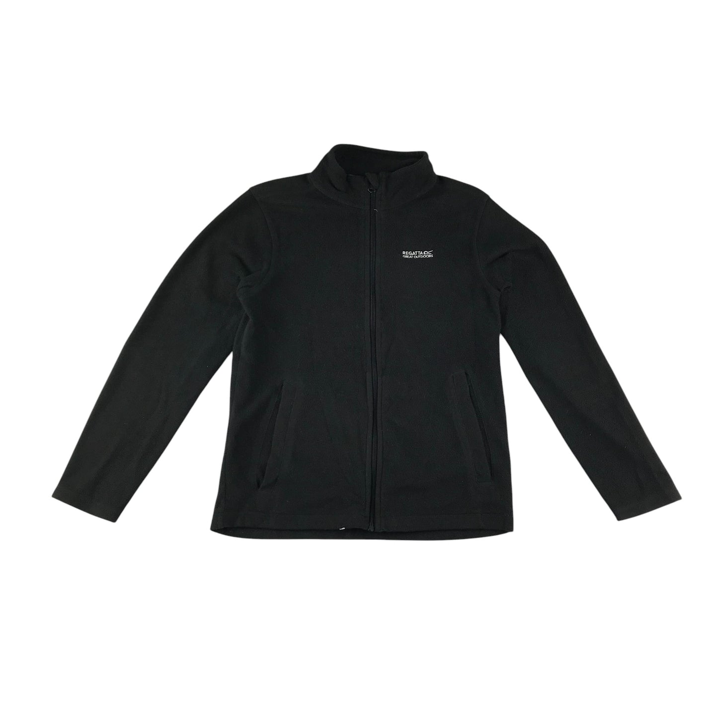 Regata fleece 13-14 years black plain with white logo