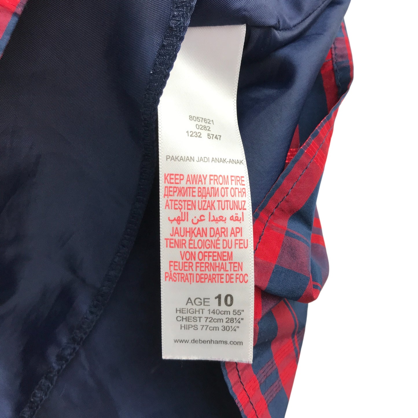 Jasper Conran dress 9-10 years navy and red check pattern