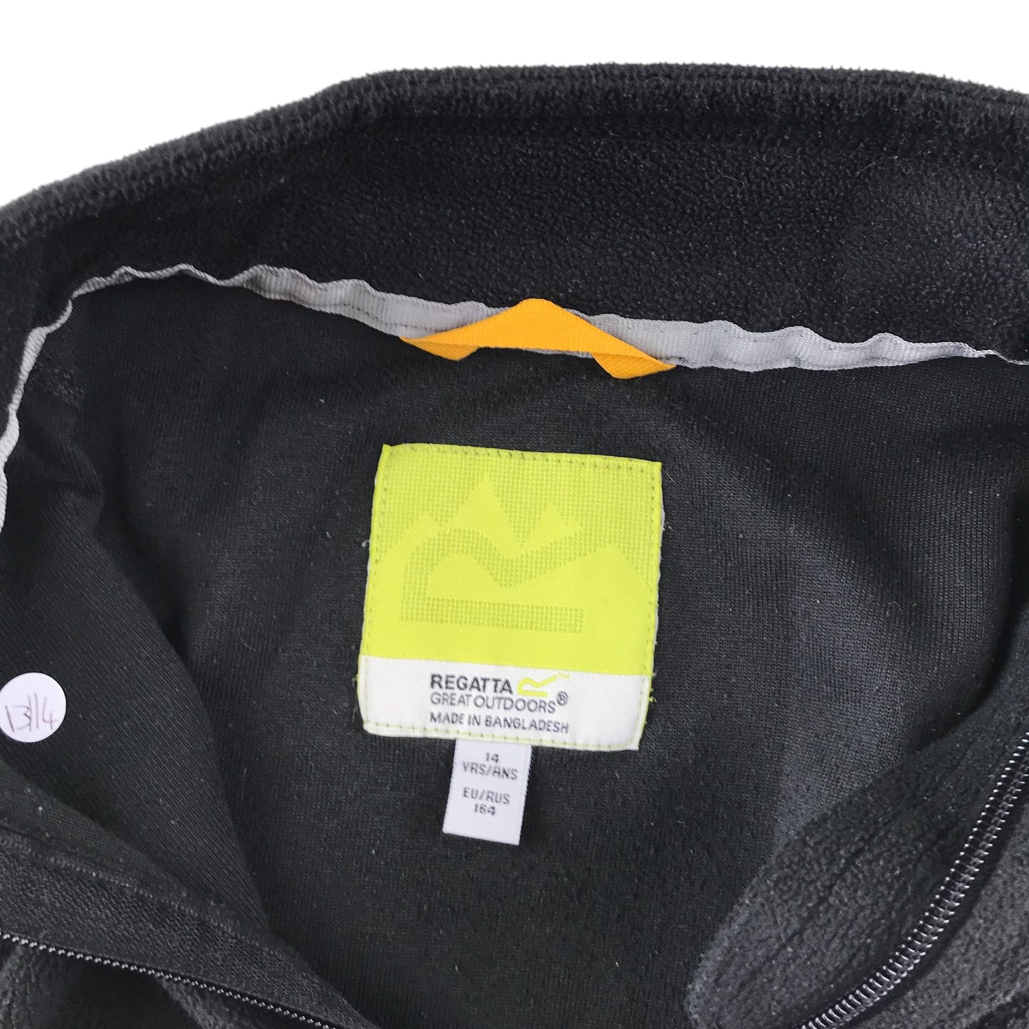 Regata fleece 13-14 years black plain with white logo