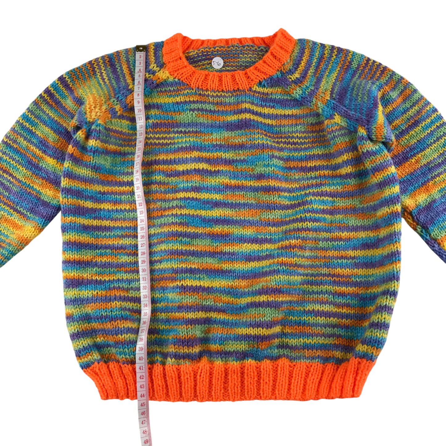 Handknitted jumper 5-6 years multicolour pattern