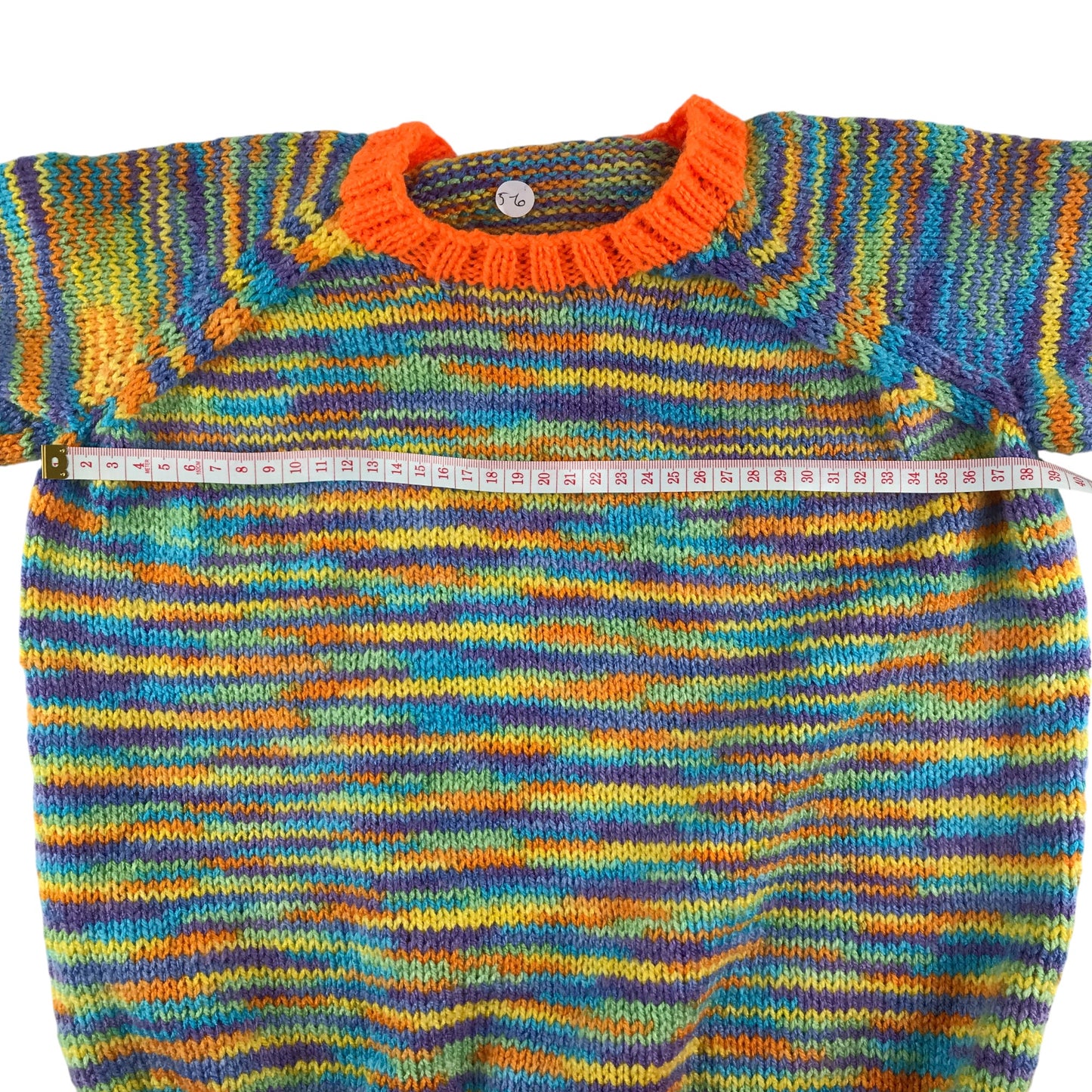 Handknitted jumper 5-6 years multicolour pattern