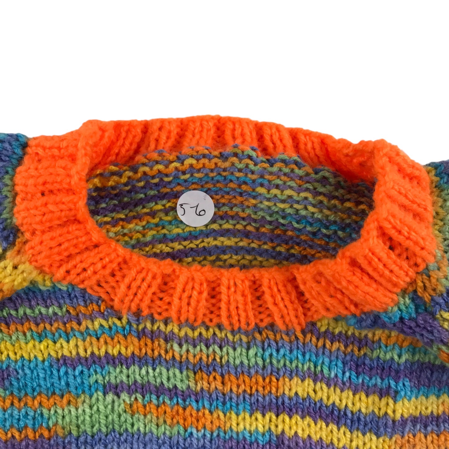 Handknitted jumper 5-6 years multicolour pattern