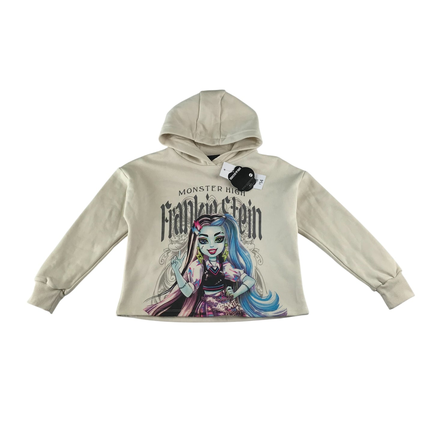 F&F hoodie 8-9 years beige Monster high Frankinstein print