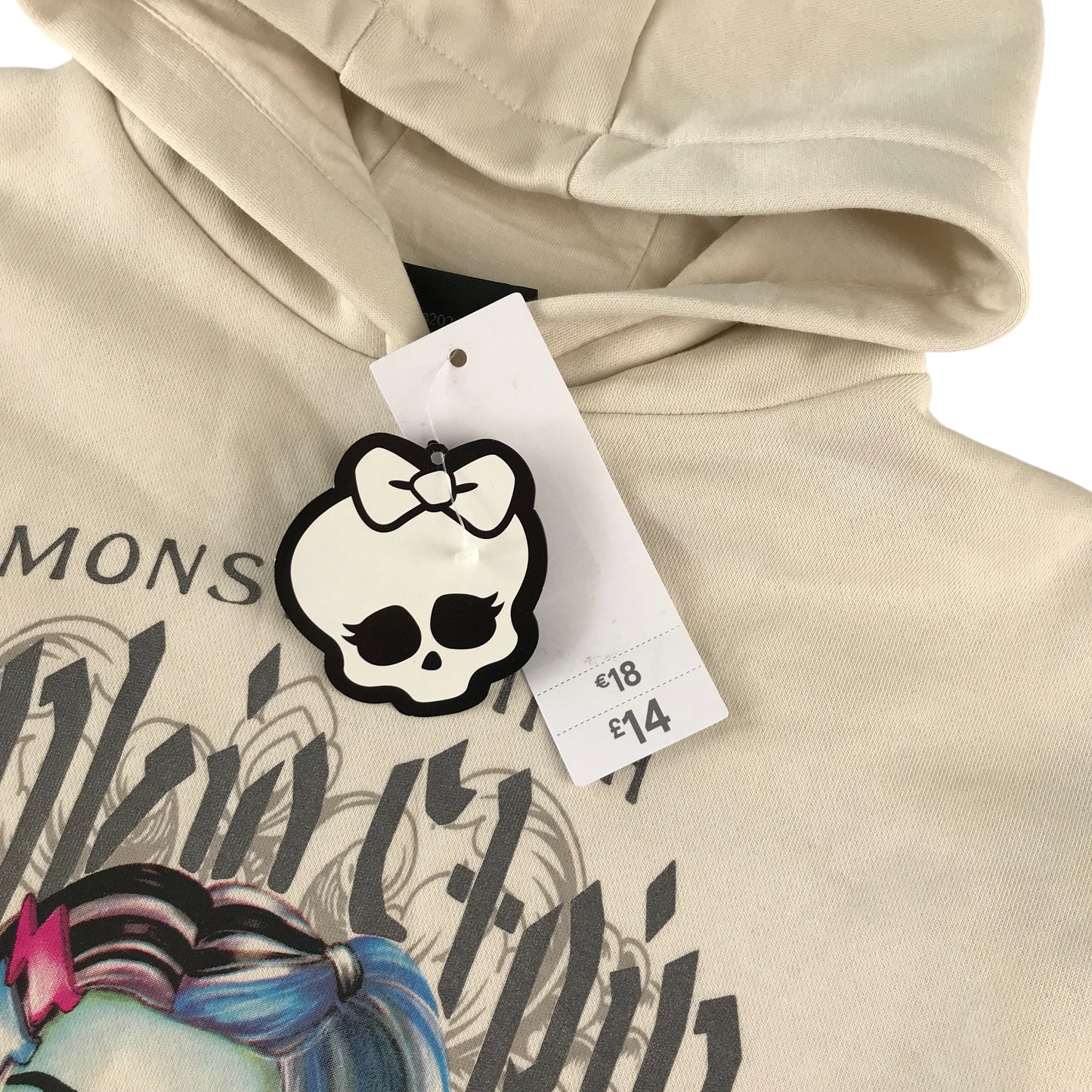 F&F hoodie 8-9 years beige Monster high Frankinstein print