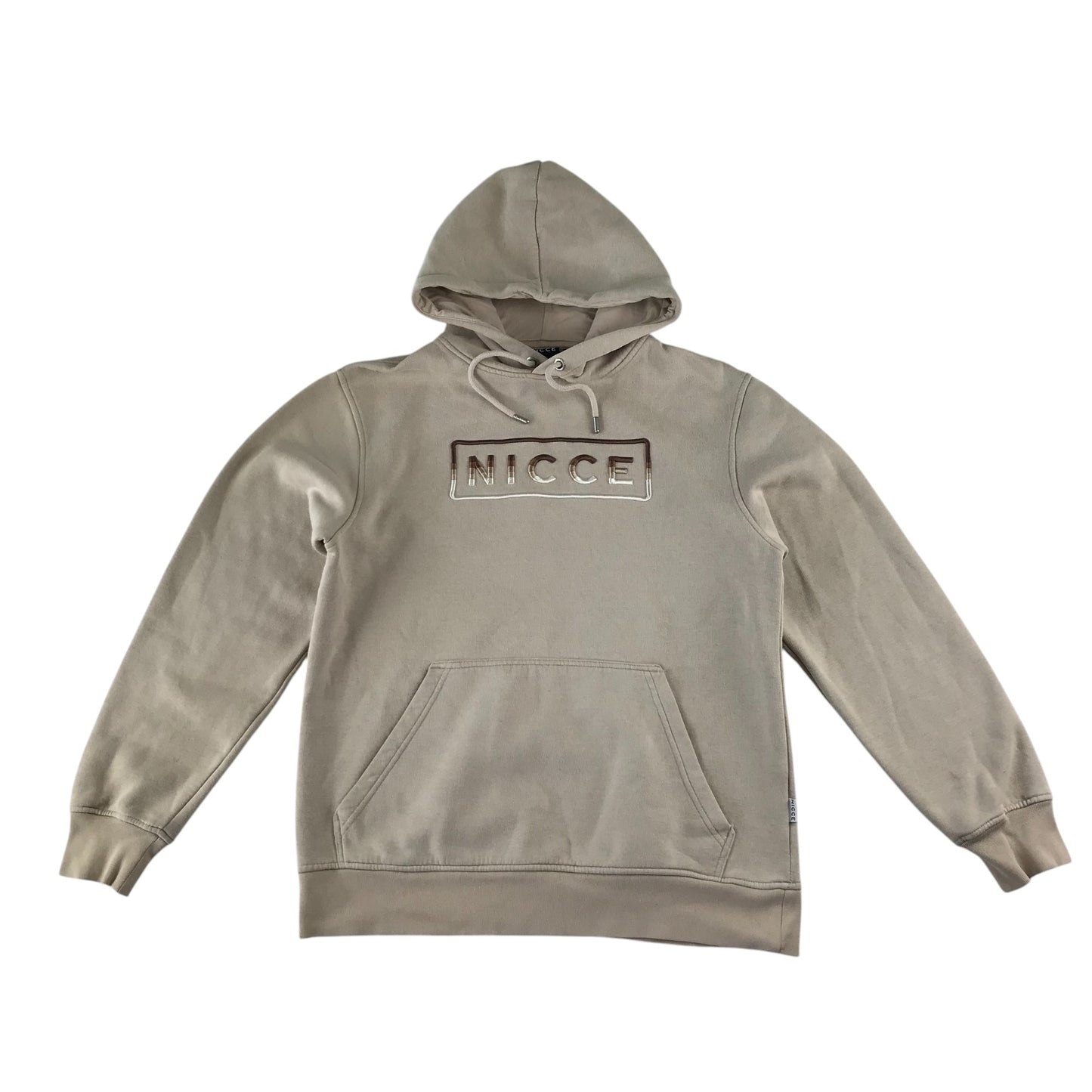Nicce hoodie men's S beige pullover with large logo