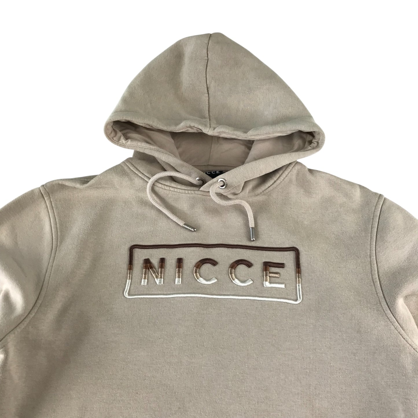 Nicce hoodie men's S beige pullover with large logo