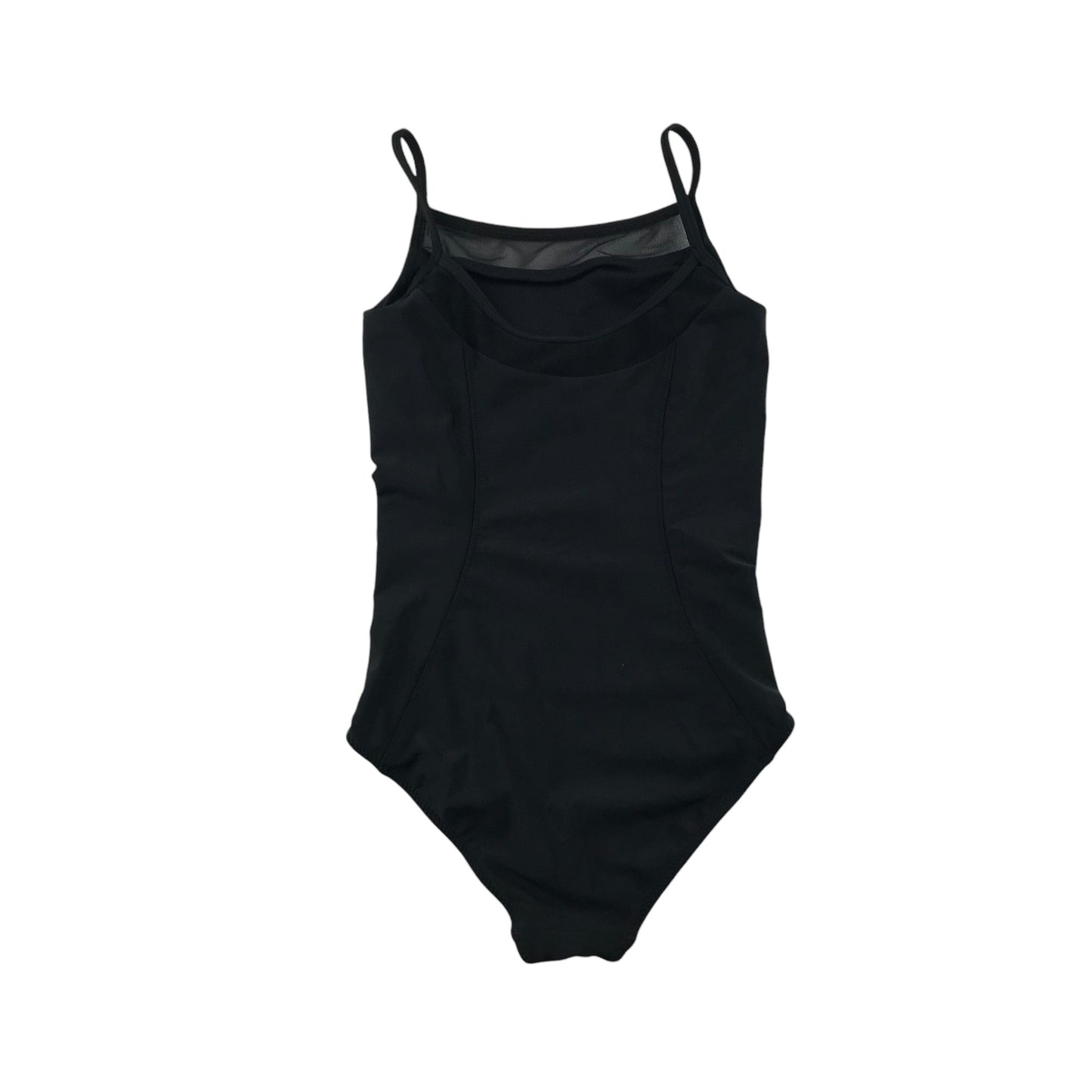 Black Leotard 6-8 years plain sleeveless with mesh detail on chest