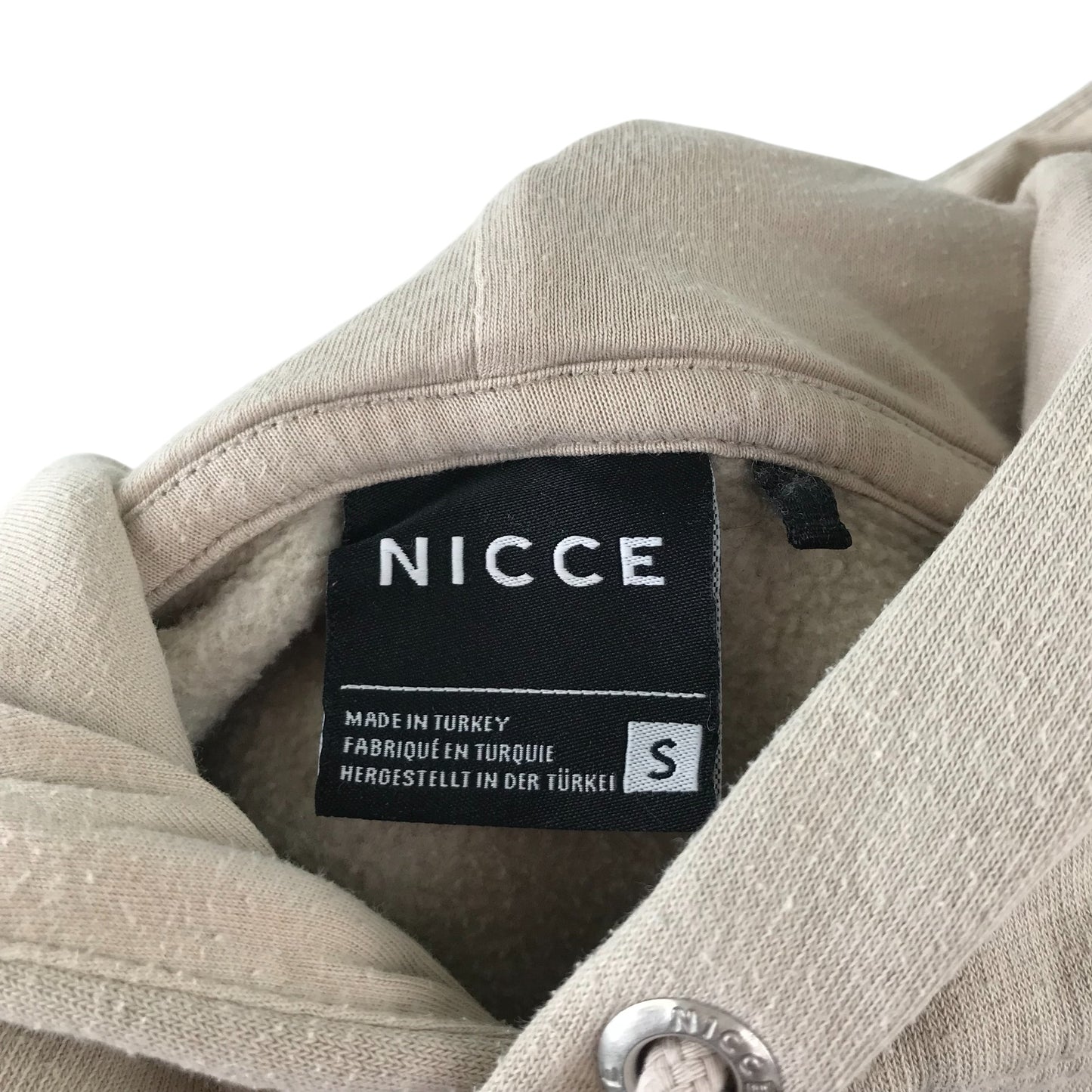 Nicce hoodie men's S beige pullover with large logo