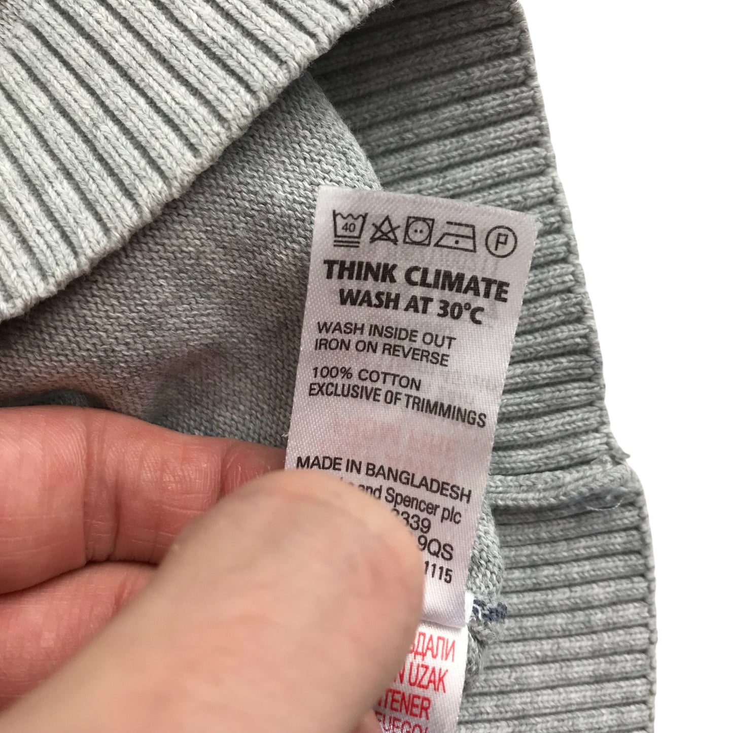 M&S sweater 5-6 years grey dinosaur print design jersey material cotton
