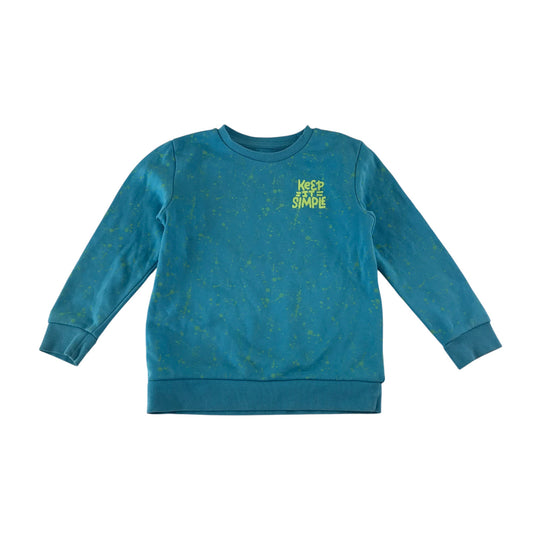 Dunnes Stores sweater 5-6 years light blue paint splash design print