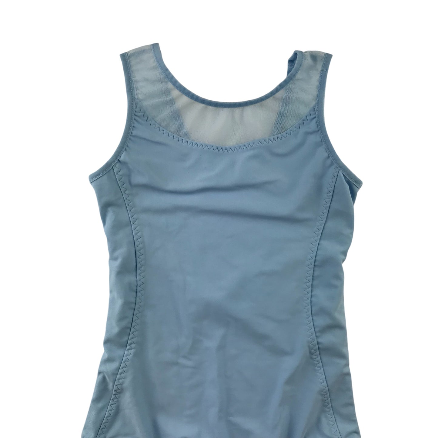Leotard 9-10 years Light Blue sleeveless with mesh detail on chest