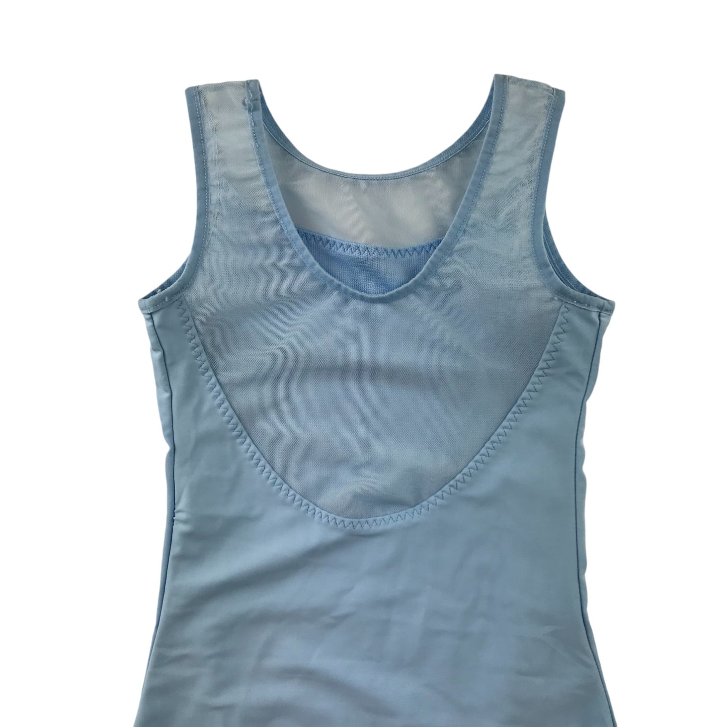 Leotard 9-10 years Light Blue sleeveless with mesh detail on chest