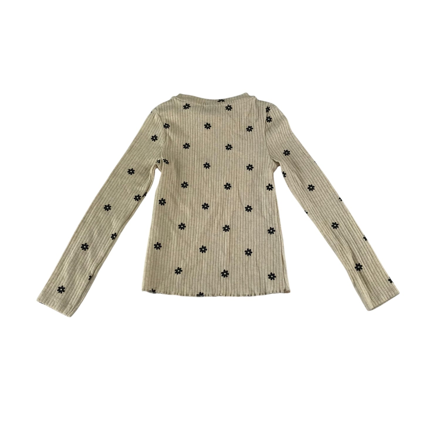 F&F t-shirt 5-6 years beige with black floral print
