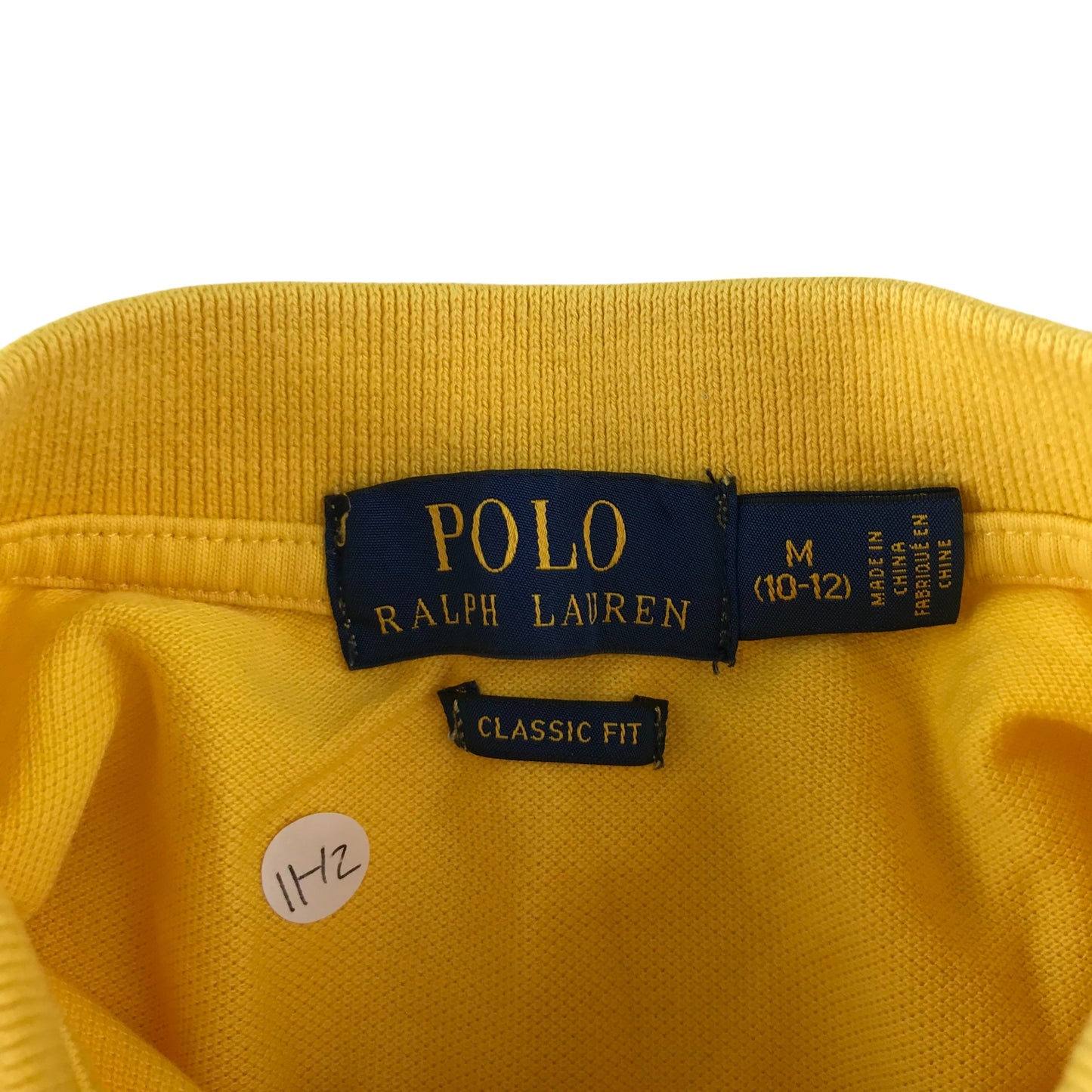 Ralph Lauren polo shirt 10-12 years yellow plain with collar cotton