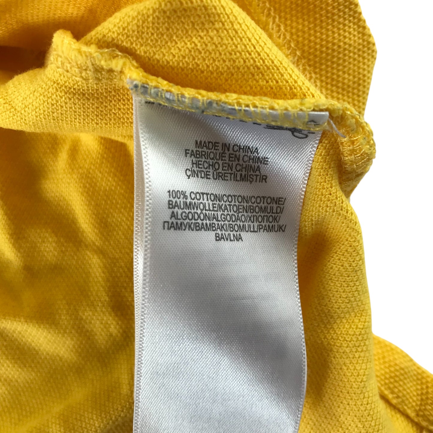Ralph Lauren polo shirt 10-12 years yellow plain with collar cotton