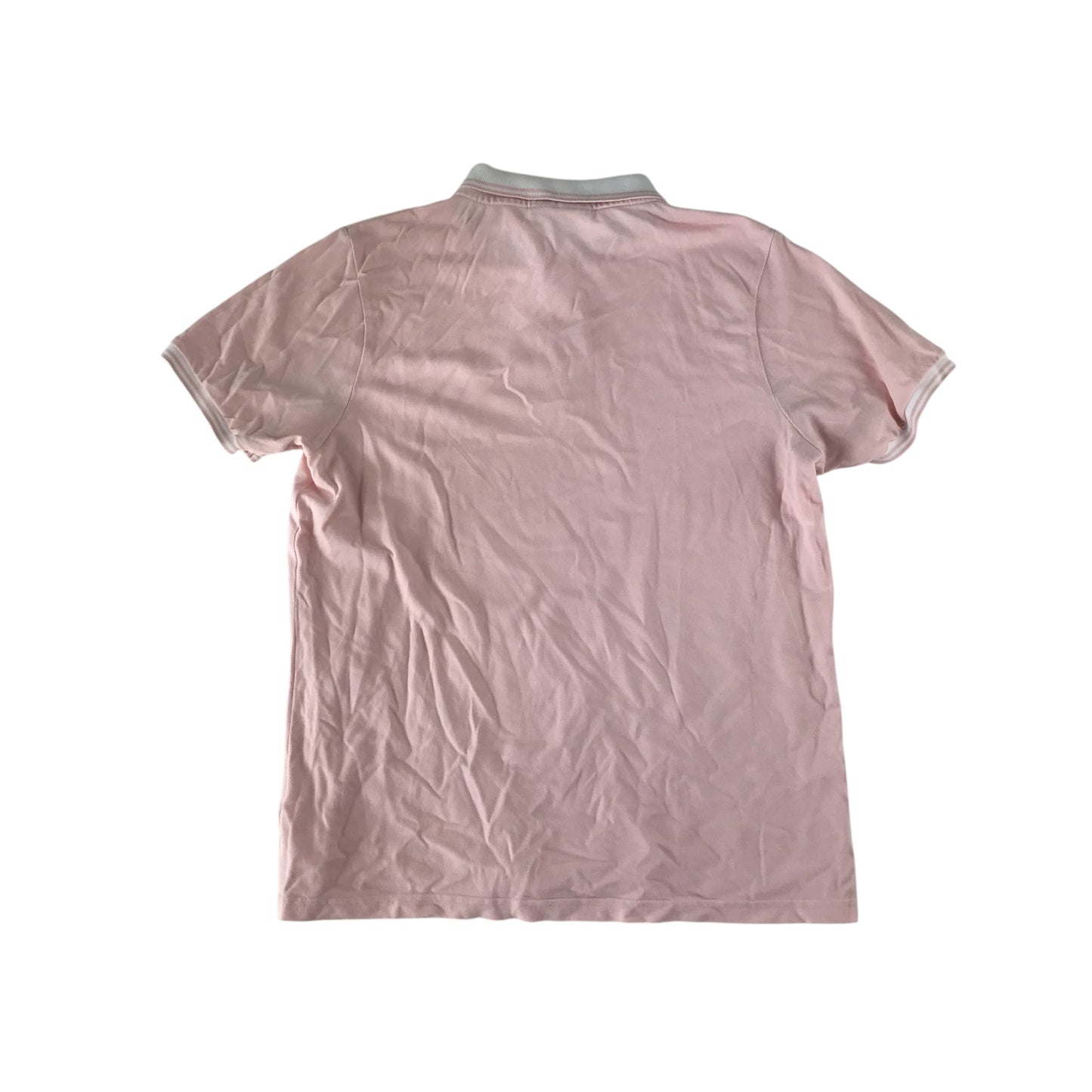 Fila polo shirt men's M pink with logo and white collar
