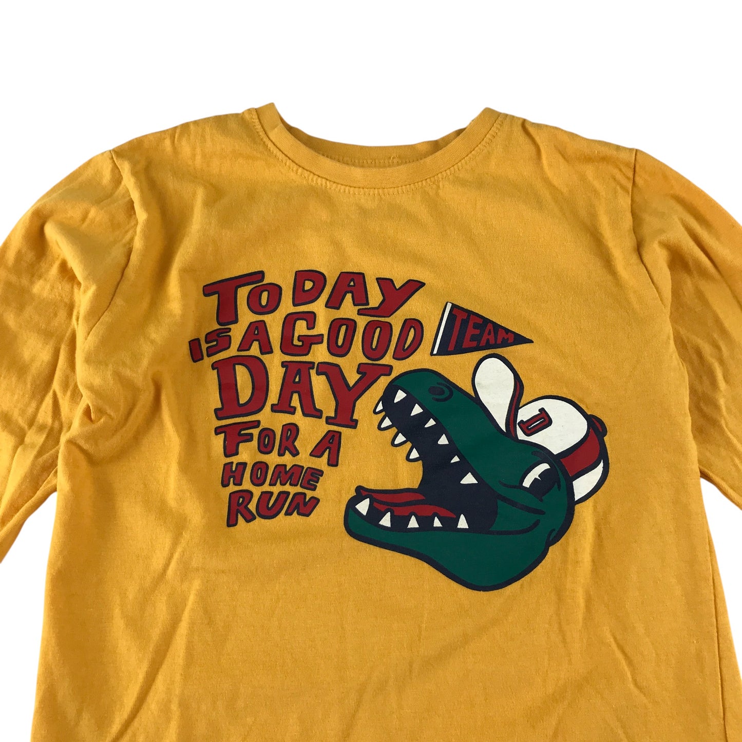 Primark t-shirt 5-6 years yellow graphic print design cotton