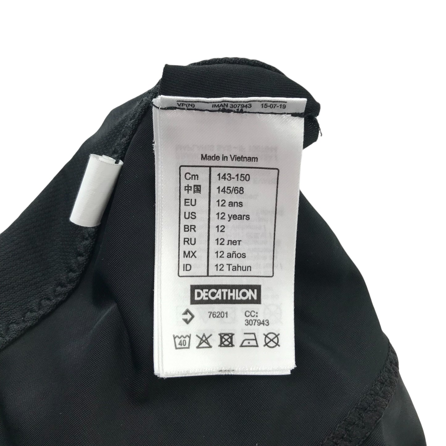 Decathlon Leotard years black long sleeve plain