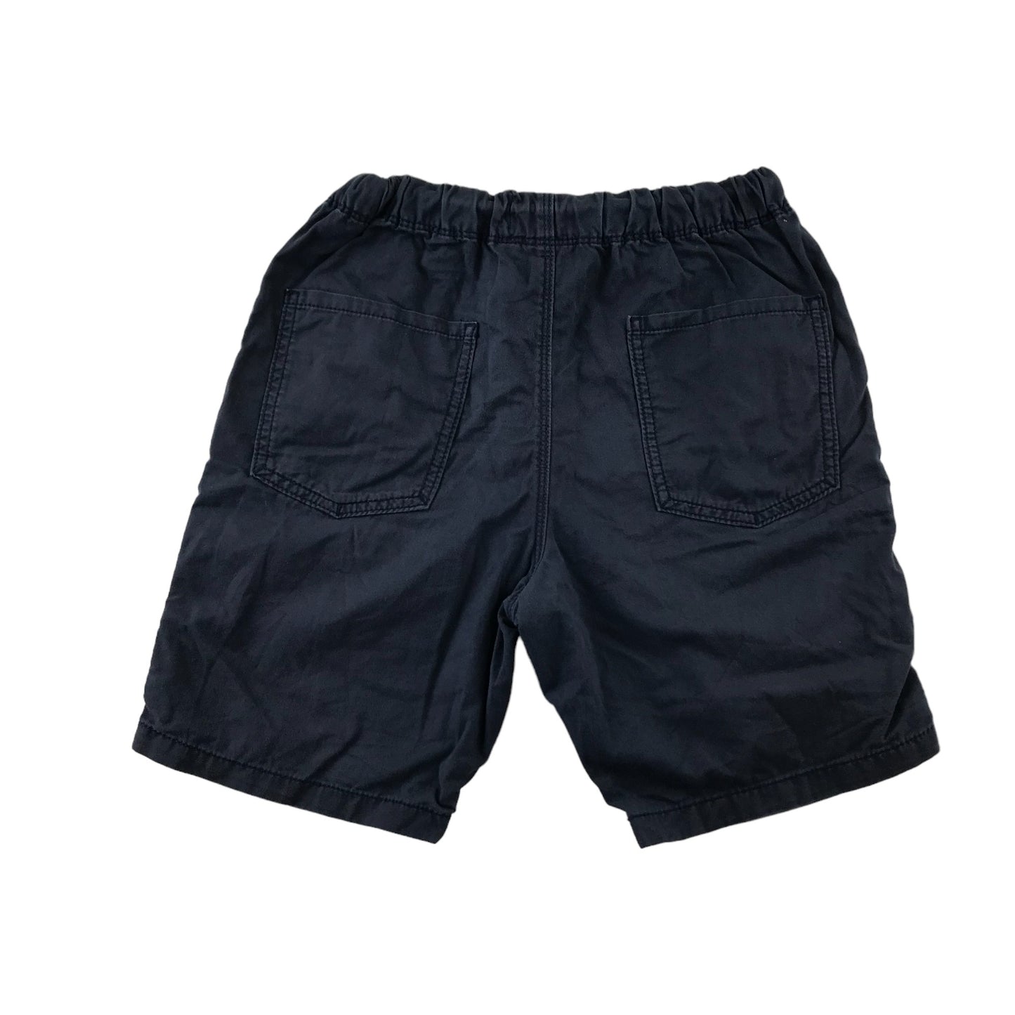 Next shorts 10-11 years navy plain elasticated waist cotton