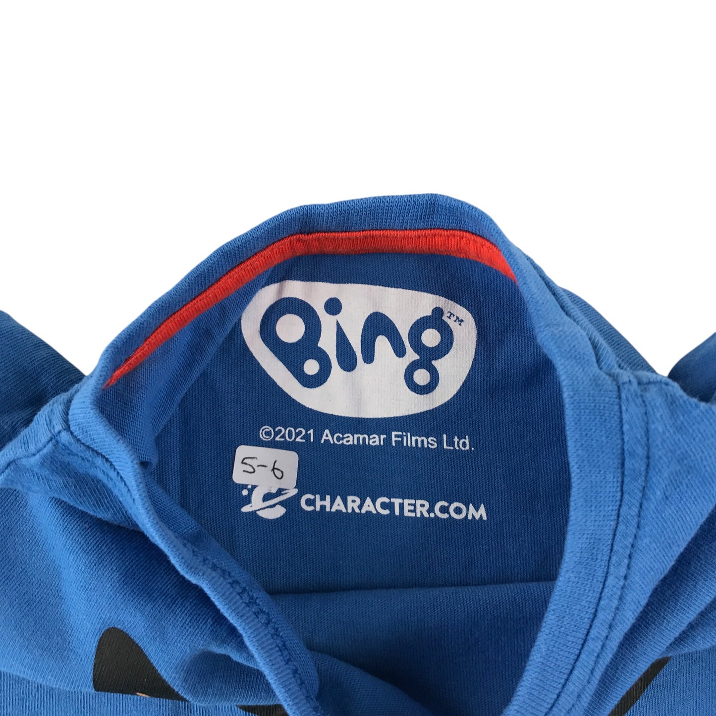Character t-shirt 5-6 years blue Bing graphic print design cotton