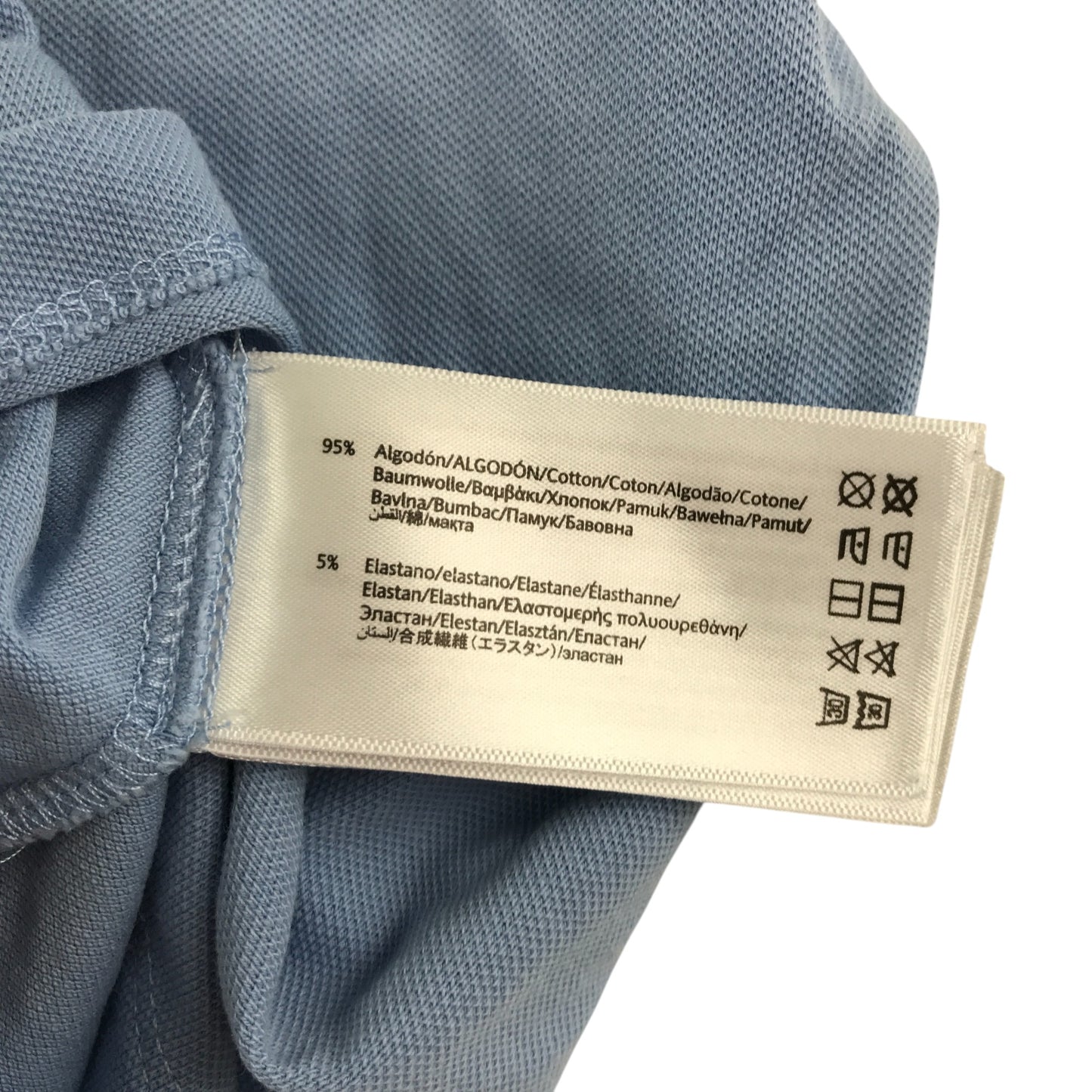 Mayoral polo shirt 5-6 years light blue stripy logo sleeve detail