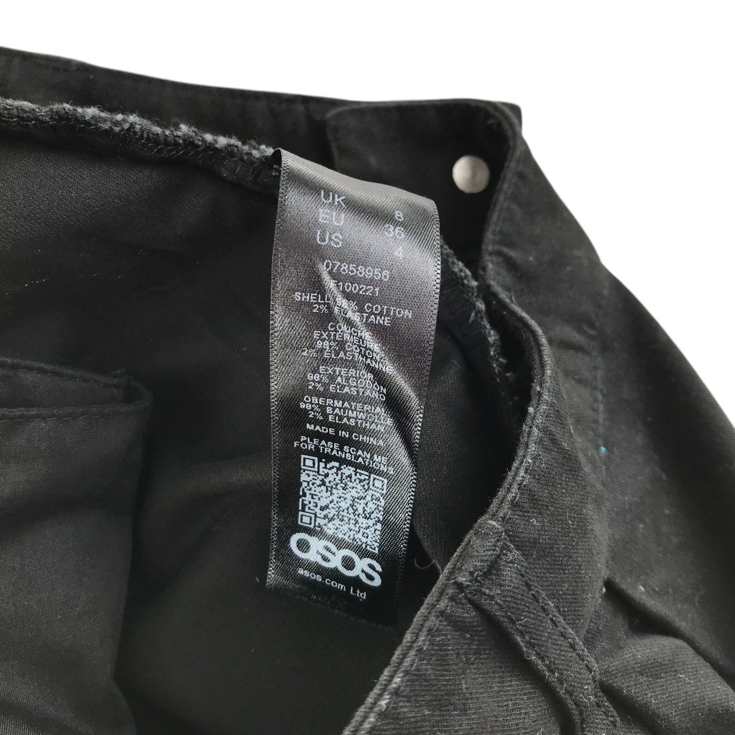 Asos trousers women's 8 black plain