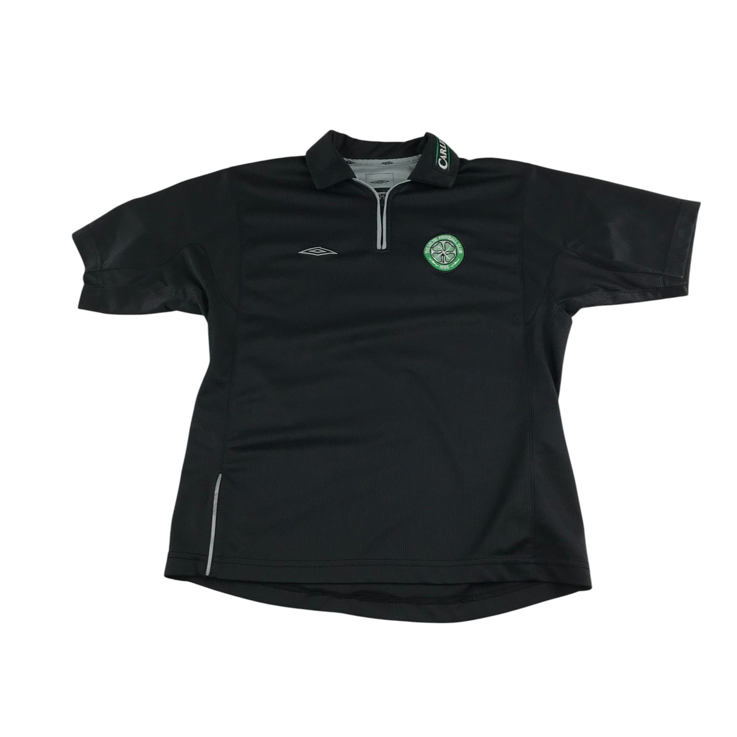Umbro Celtic FC sport top 11-12 years black short sleeve with quarter zipper