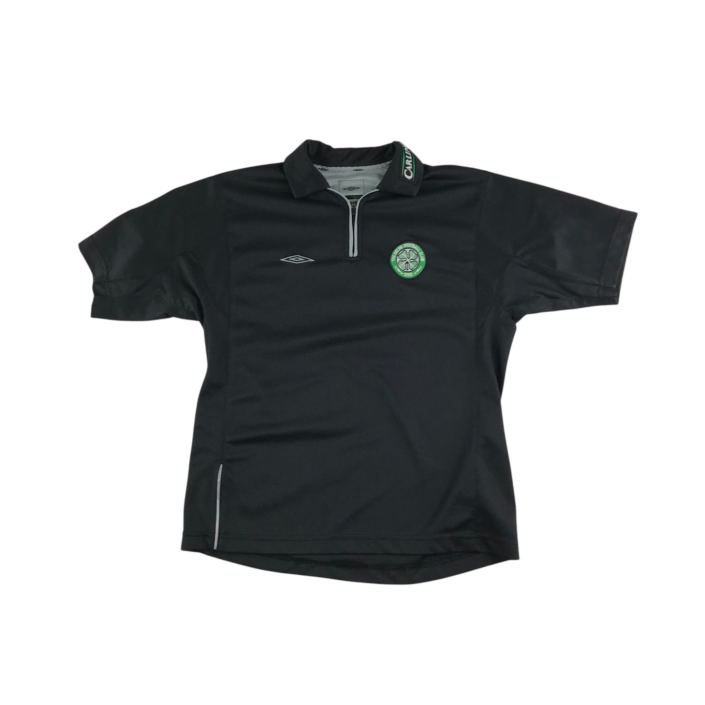 Umbro Celtic FC sport top 11-12 years black short sleeve with quarter zipper