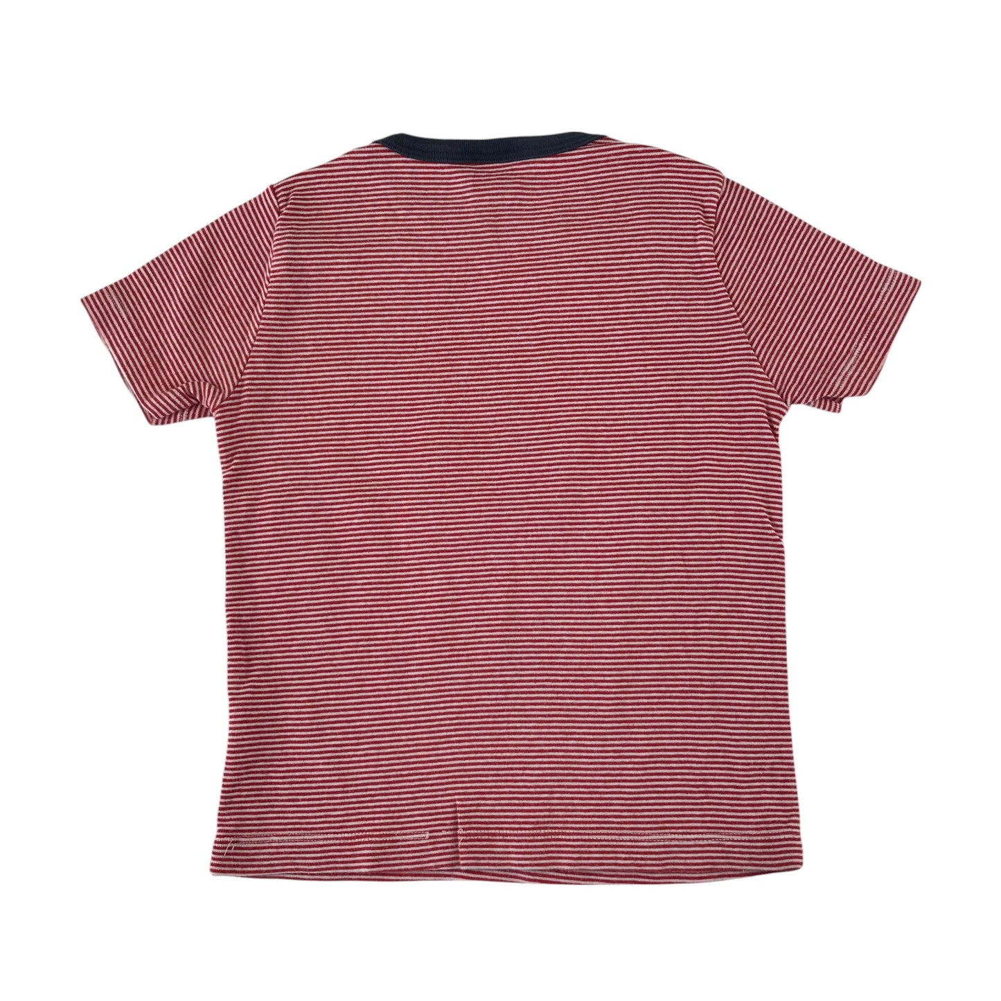 Petit Bateau t-shirt 5-6 years red and white stripy with graphic design cotton