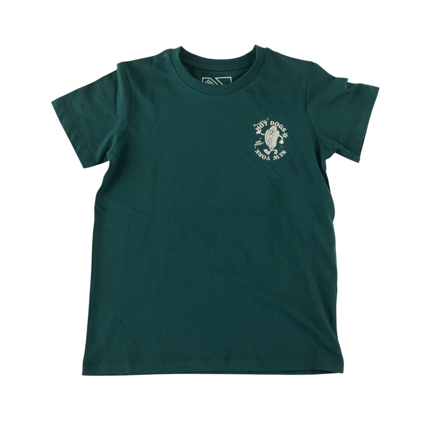 Matalan t-shirt 6-7 years dark green graphic design cotton