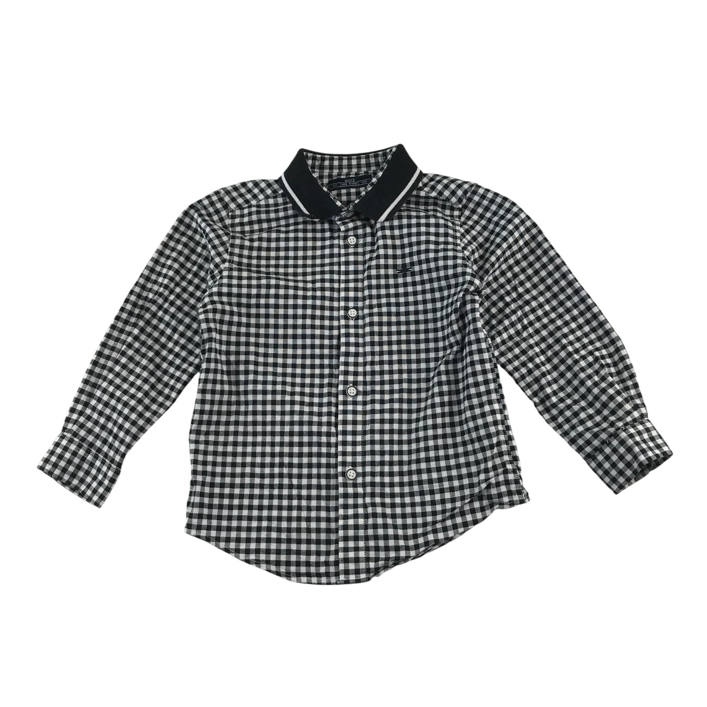 Matalan shirt 4-5 years black and white checked button up
