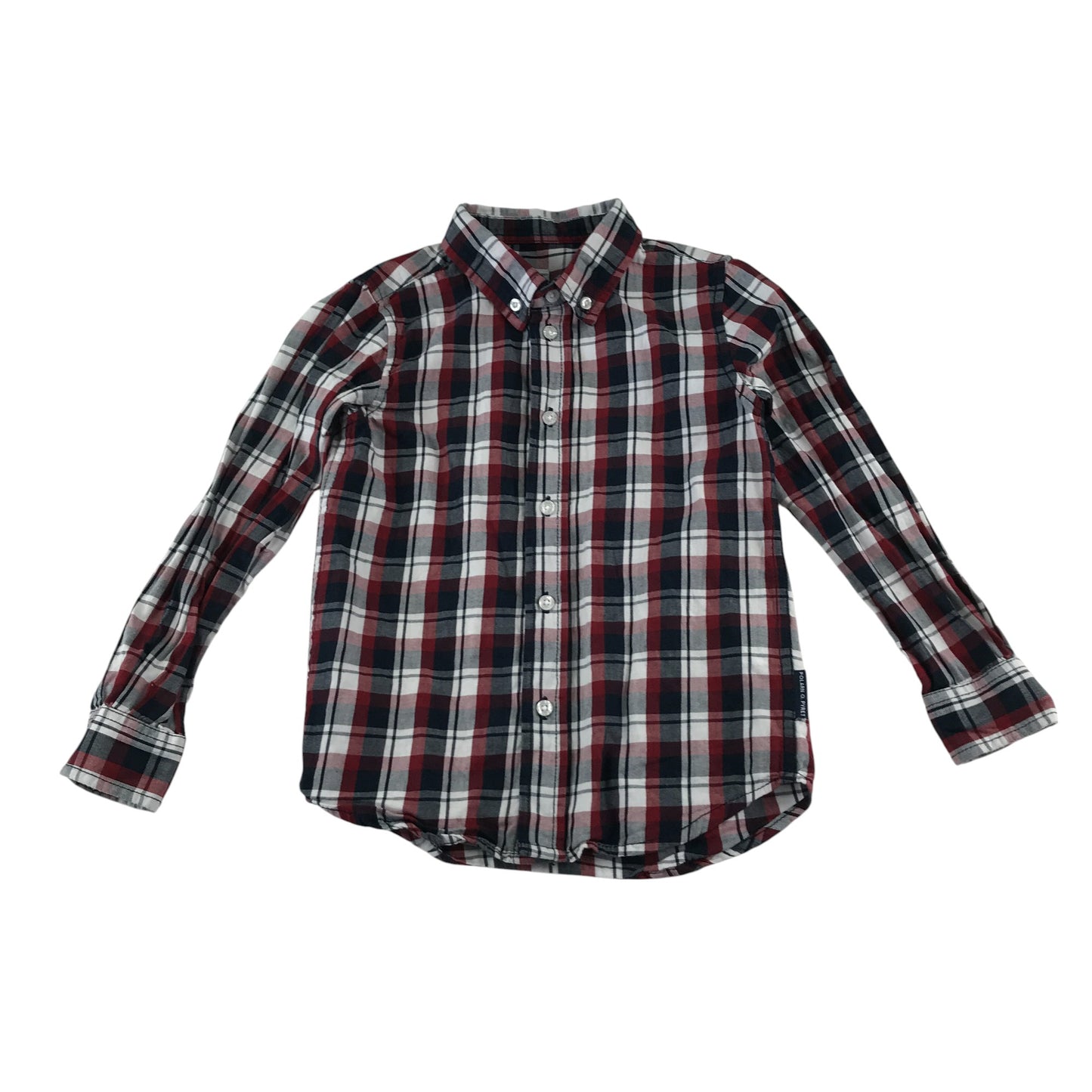 Polarn O Pyret shirt 5-6 years red checked button up cotton